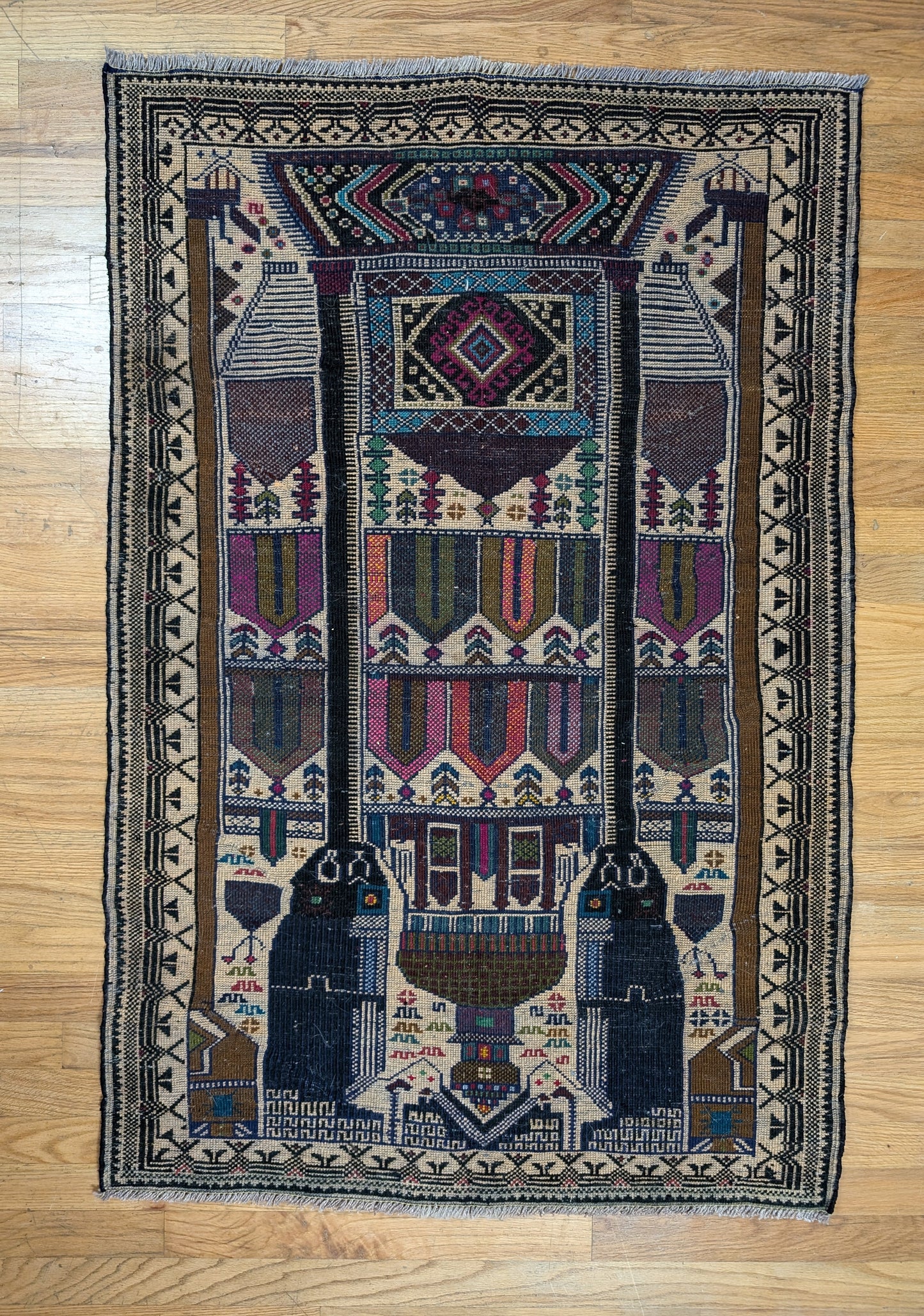 #032 3' x 5' Afghan Baluchi Area Rug